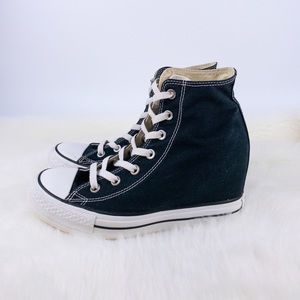 Converse Chuck Taylor Lux Mid Wedge Black Sneakers